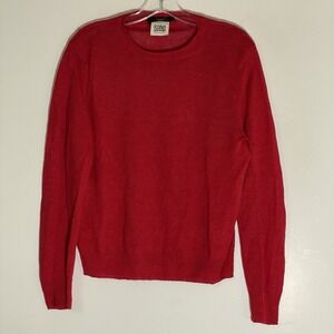 Max Mara Weekend Sweater Womens XL Red Wool Crew Neck Modern Minimalist Italy
